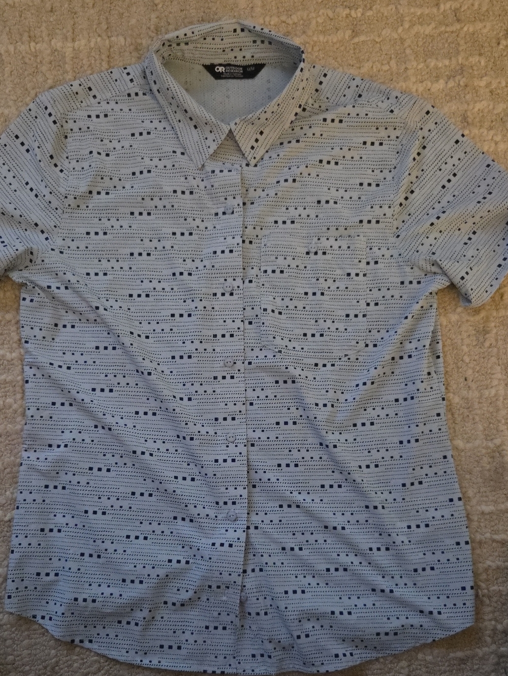 Outdoor Research Men's Medium Technical Printed Short Sleeve Button Down Shirt